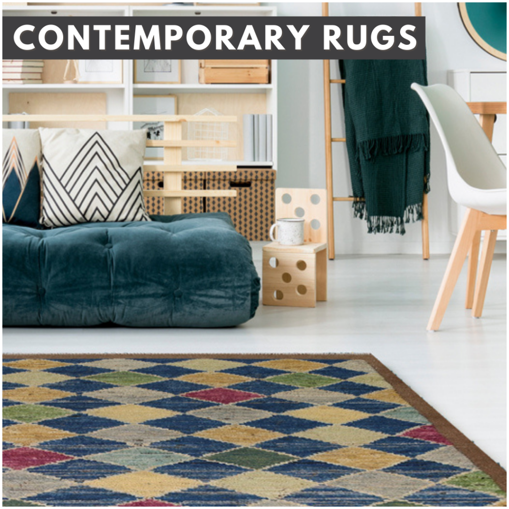 contemporary rugs in a spring decor home