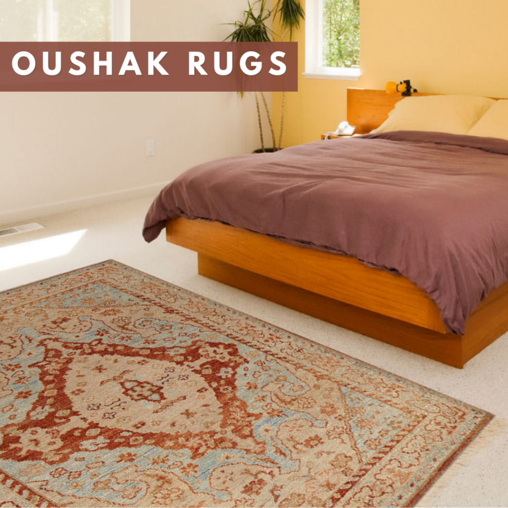 oushak rugs from Rug Source featured in a bedroom